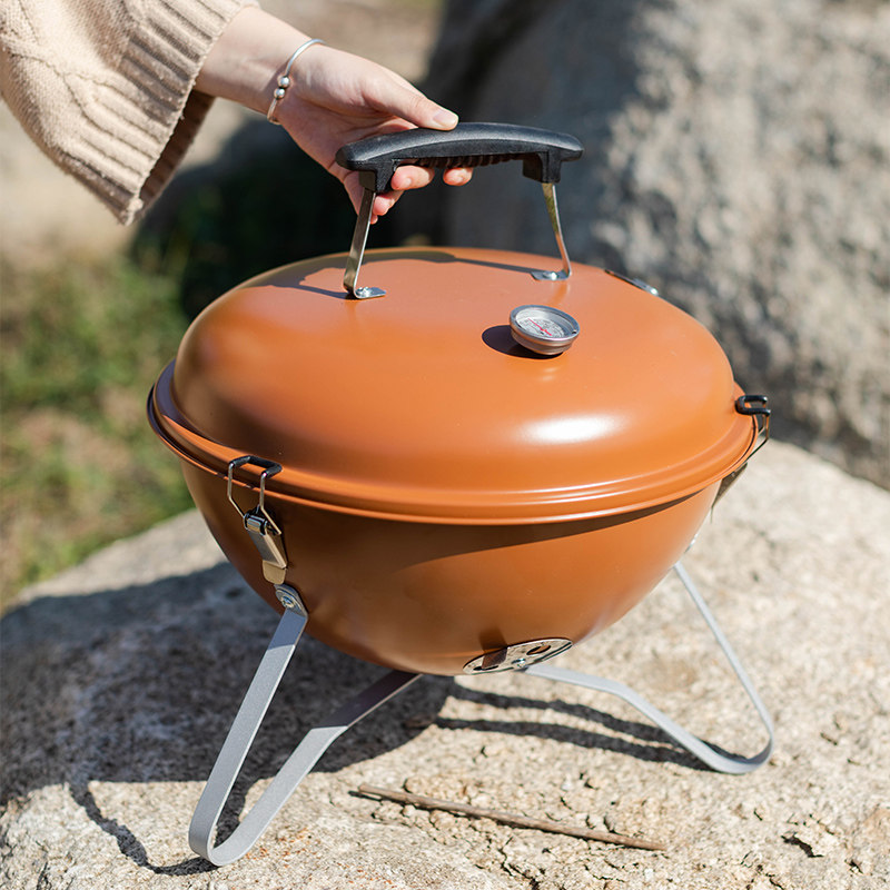 高颜值便携式新款户外炉具烧烤炉户外便携式O烧烤架炭火柴火炉取