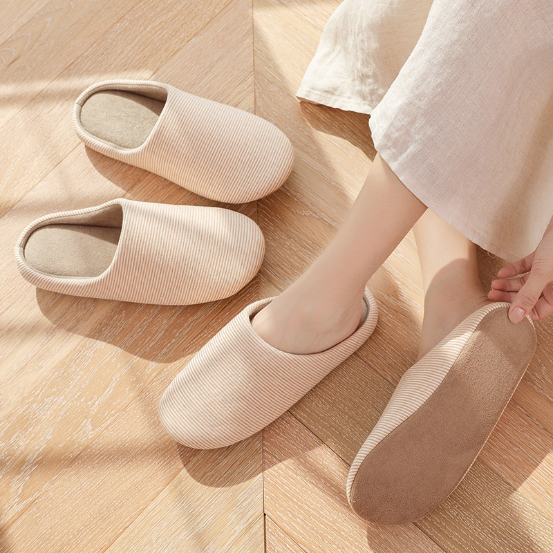 春季日式家居月子拖鞋女r室内静音居家木地板软底透气布底棉拖鞋