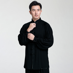 牛奶丝太极服女夏春秋太极服装武术练功服女太极拳练功服男中国风