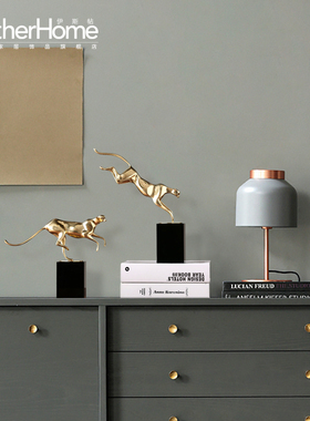 欧式全铜豹子摆件 家居客厅办y公室室内装饰品礼品美式电视柜摆设