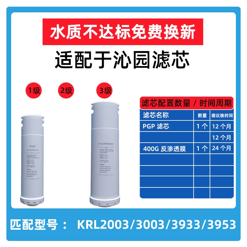 沁园krl5006滤芯krl3916/6903/5006/5003/5018通用pgp复合滤芯