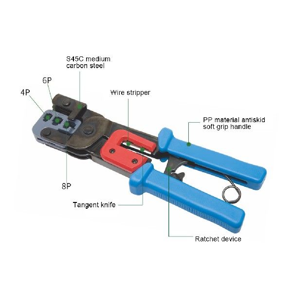 极速RJ45 Crimper Crimping Tool Networks Cutting Tools RJ11