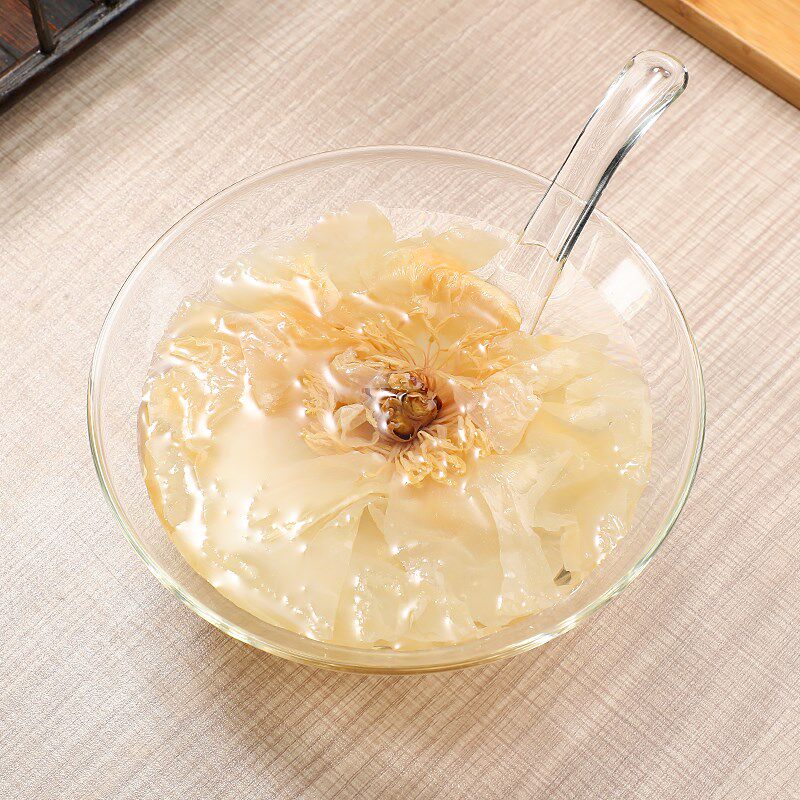 牡丹花茶泡茶碗斗笠玻璃泡茶碗日式耐热玻璃碗绿茶泡茶器甜品汤碗