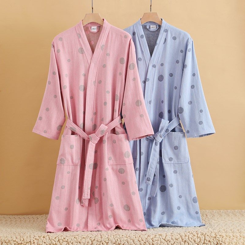 浴袍女夏季纱布新款薄款吸水速干可穿浴巾男大码浴衣睡袍游泳