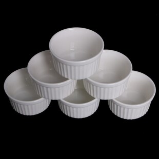 White Cust 2020 6Pcs Ramekins Desserts Souffle New Porcelain