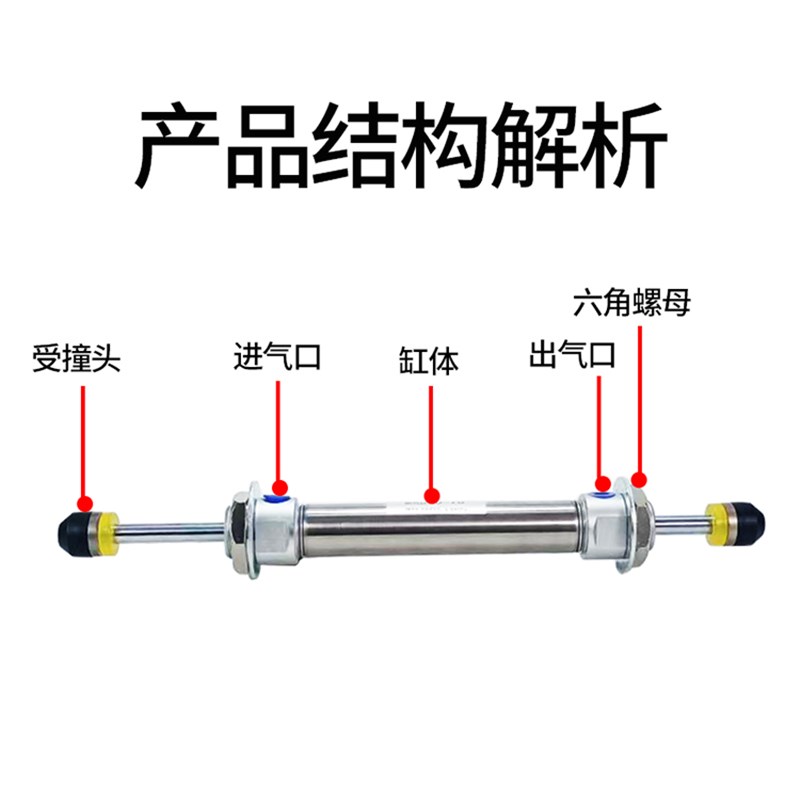 机械手上下缓冲气缸双头缓冲器MAD20 64 70 84注塑机斜臂配件