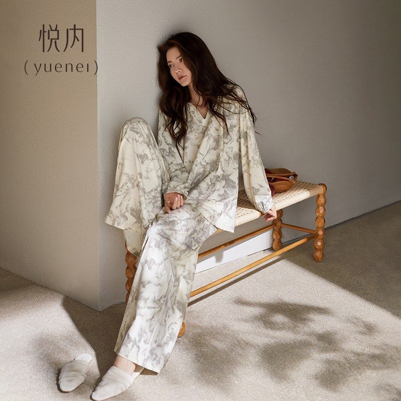 悦内睡衣女士春秋款秋季长袖长裤阔腿裤家居服休闲可外穿出门,女士内衣/男士内衣/家居服,睡衣/家居服套装,淘宝优惠券,粉丝福利购,淘宝优惠卷