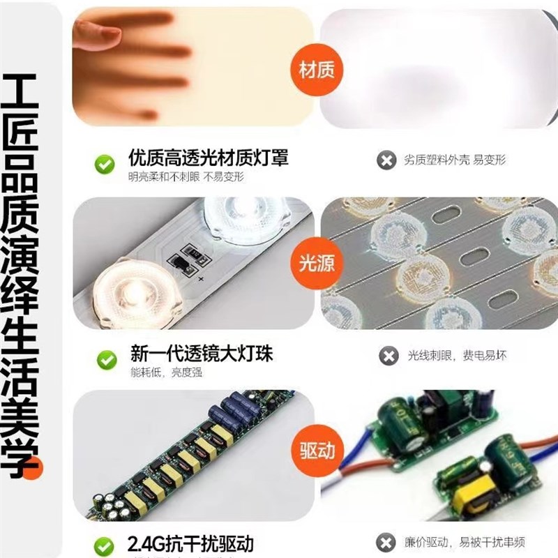 免费安装客厅f大灯现代简约大气主灯全光谱护眼超薄led吸顶灯卧室