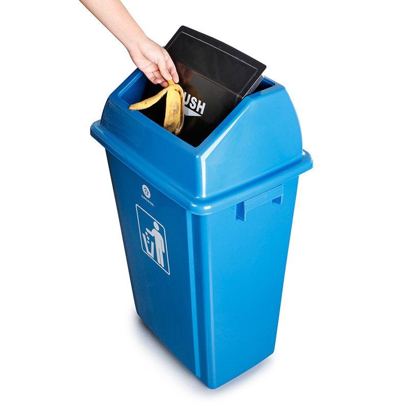 垃圾桶大号办公室用无盖翻盖带盖分类餐厅家用商用厨房长方形塑料