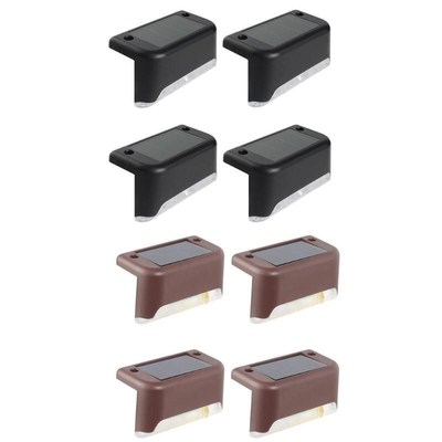 4 PCS LED Solar Path Stair Outdoor Light Garden Yard Fence W