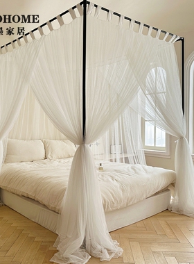 CIMO母婴级三开门蚊帐家用2024新款落地法式轻奢卧室落地支架床帐