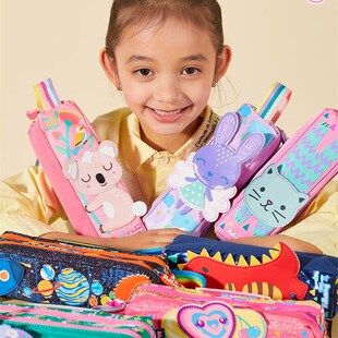小学生卡通造型手拎大容量收纳笔袋软壳文具盒文件袋可A4 FH开学季
