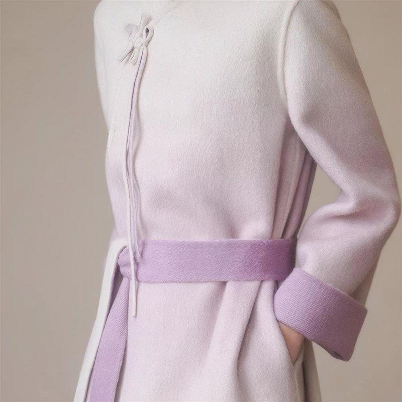 秋冬新款中式现代国风夹绒文艺长袖改良版旗袍系带立领风衣外套女