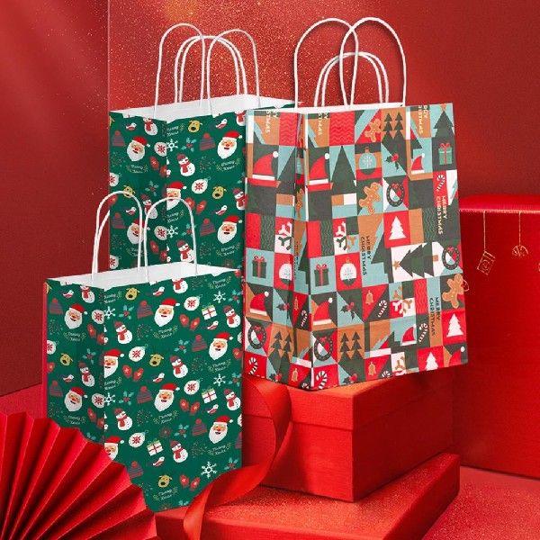 极速5Pcs Durable Portable Christmas Gift Pouches with Handle