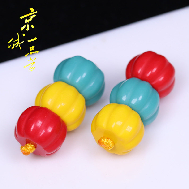 现货雪巴琉璃配珠老型桶红绿灯套A装隔片配珠 西藏料器手串长串DI