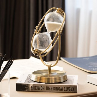 欧式 饰品旋转沙漏摆件家居客厅玄关电视柜计时器 样板间书桌酒柜装