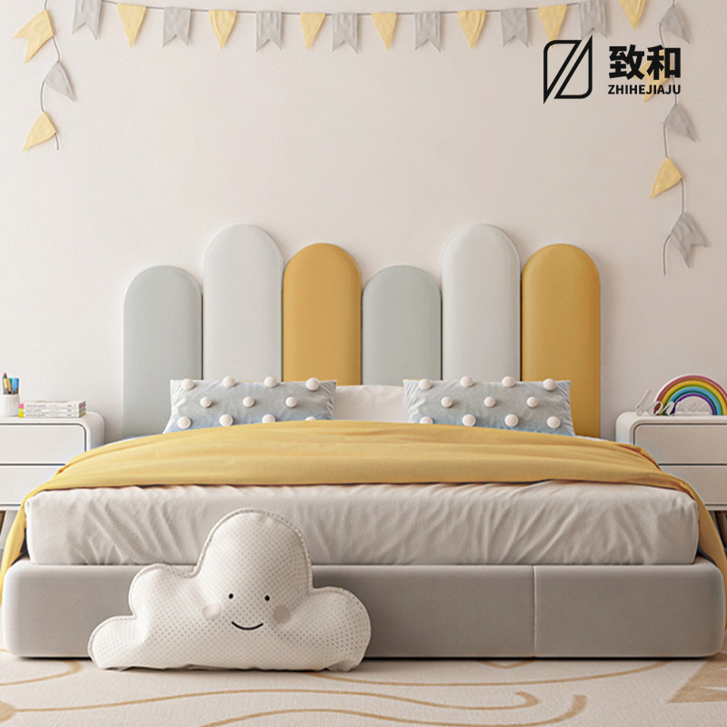 儿童房榻榻米防撞壁贴软包科技布无床头床头板靠背垫防撞挡板墙贴,居家布艺,床头靠垫,淘宝优惠券,粉丝福利购,淘宝优惠卷