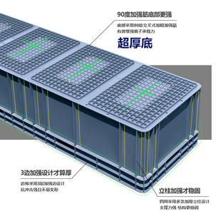 长方形塑料箱特大号胶箱加厚周转箱大码养殖鱼箱龟箱鱼缸长型EU箱