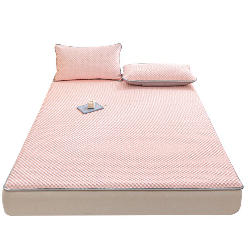 2024新款粉色冰丝凉席三件套凉豆豆空调席可水洗机洗凉感席子床单,床上用品,冰丝席,淘宝优惠券,粉丝福利购,淘宝优惠卷
