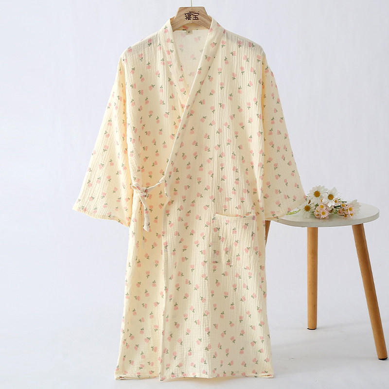 纱布日式和服睡袍女春秋夏长袖薄睡衣孕妇浴袍全棉汗蒸服睡裙,女士内衣/男士内衣/家居服,睡袍/浴袍,淘宝优惠券,粉丝福利购,淘宝优惠卷