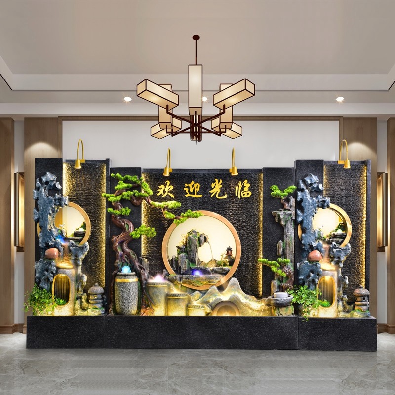 庭院客厅假山流水喷泉景观落地装饰大摆件水幕墙屏风隔断鱼池造景,家居饰品,落地摆件,淘宝优惠券,粉丝福利购,淘宝优惠卷