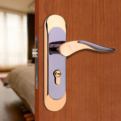 304不锈钢铜锁芯 实木门锁双舌静音执手锁 室内卧室木门锁 房门锁