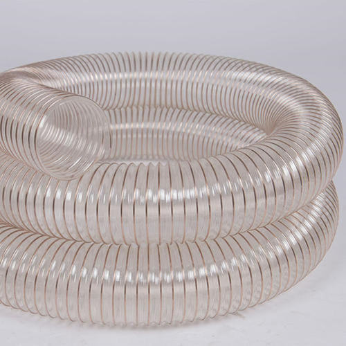 PU聚氨酯风管镀铜钢丝软管透明吸尘管木工木屑伸缩波纹通风管1.5