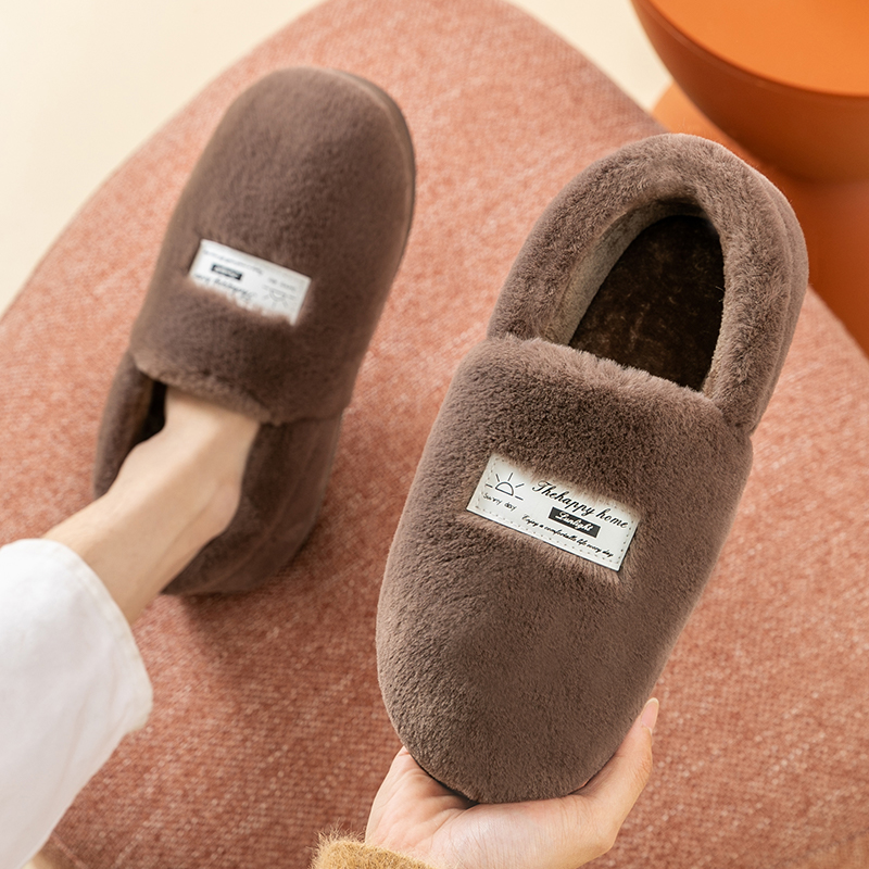 棉拖鞋男士包跟冬季室内r居家保暖防滑厚底家用毛绒棉拖鞋男秋冬