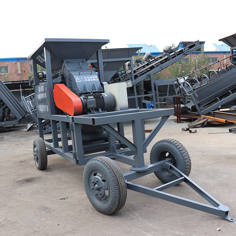 热销中小型移动子碎机碎石机石头石破鹅卵石河石粉机碎制沙机锤式