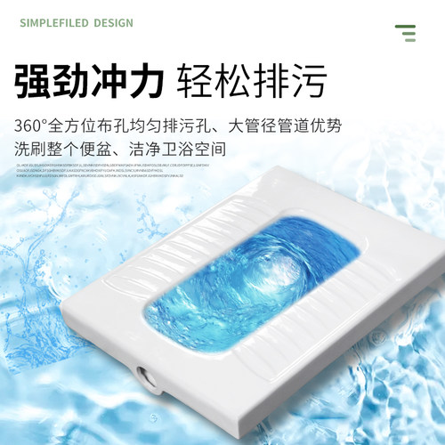 家用陶瓷蹲便器冲水箱套装整套大便器防臭蹲坑便池卫浴便盆蹲厕所