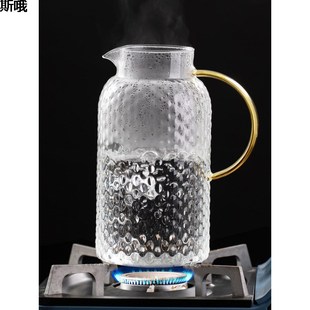 夏天超大玻璃茶壶大容量泡茶壶耐高温家用餐厅茶水分离热水壶