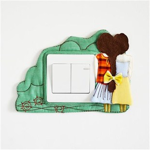 新品开关套 开关贴布艺 墙贴插座保护套 韩式开关保护套 防尘罩