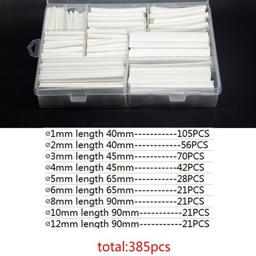 现货385 pcs/set White 9 Sizes Assorted 2:1 FlameT-retardant