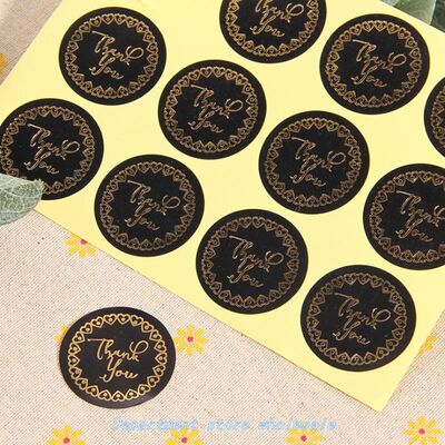 推荐120pcS/Lot Round BLack GoLd hank you Love RinG SeaLinG L