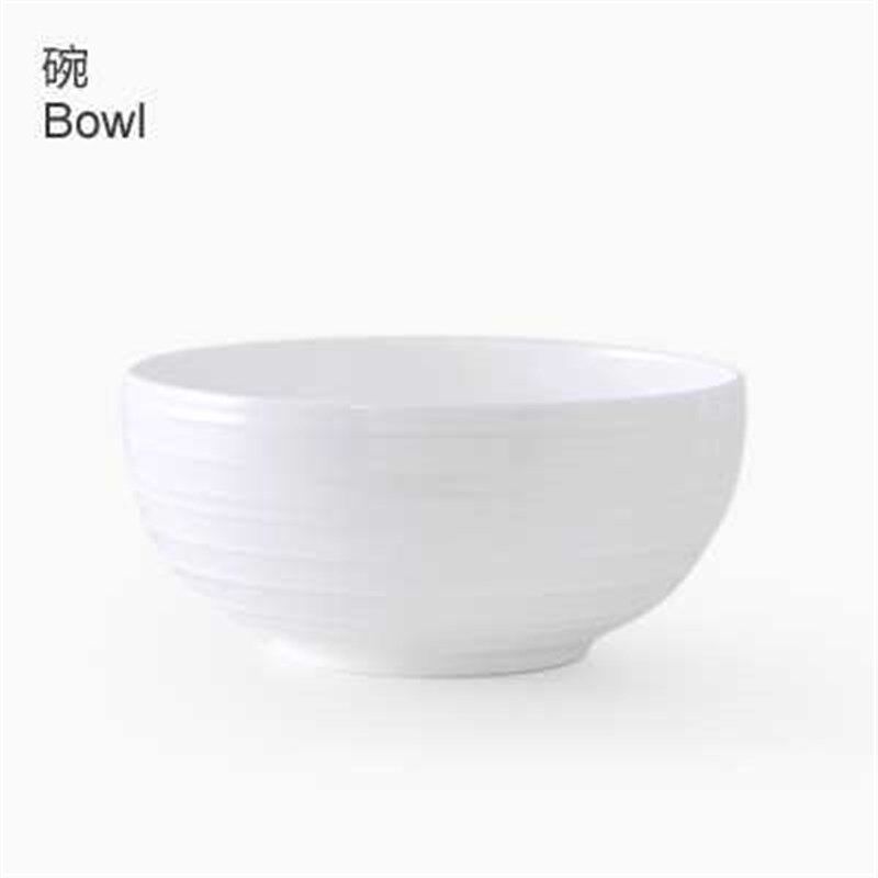 妙HOME出口北欧纯白色浮雕骨瓷餐具美式简约西X餐盘家用套装