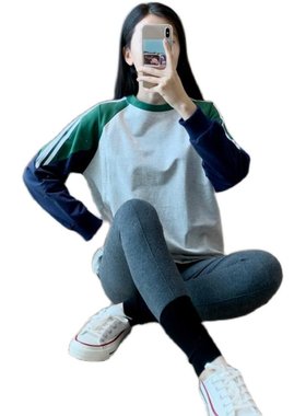 个性撞色卫衣 春秋季外出时尚产后哺乳期女Z装喂奶上衣