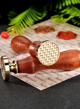 Retro Wax Seal Sealing Wax Stamp Wood Antique Geometric Patt
