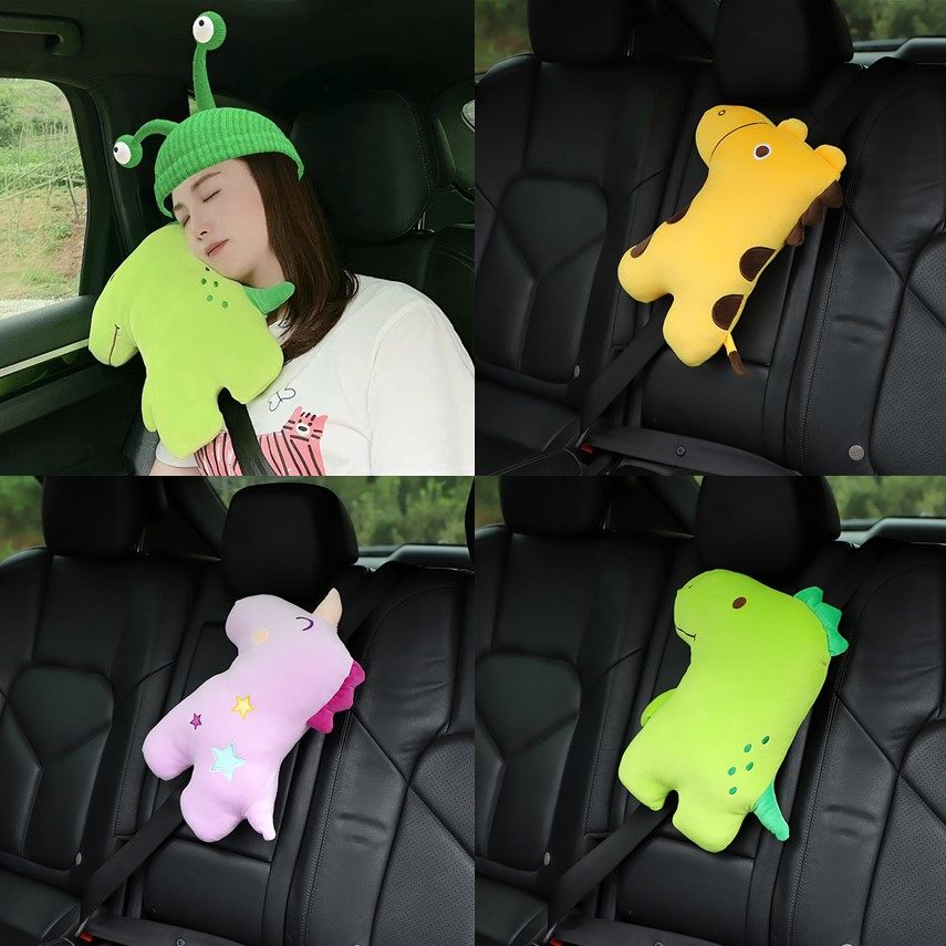 汽车儿童安全带i护肩套抱枕防护套防勒脖固定器座椅玩偶宝宝可爱