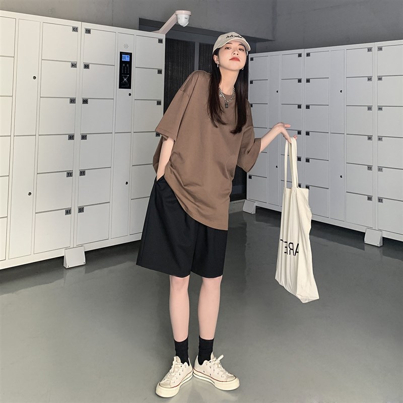 大码女装胖妹妹mm垂感西装阔腿短裤夏季宽松显瘦休闲五分裤200斤