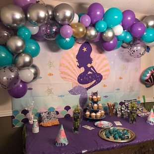 180x110cm Little Mermaid Party Backdrops Under the Sea Party
