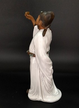 石湾公仔陶瓷诗人李白摆件书房客厅电视柜摆设送老师礼品酒店饰品