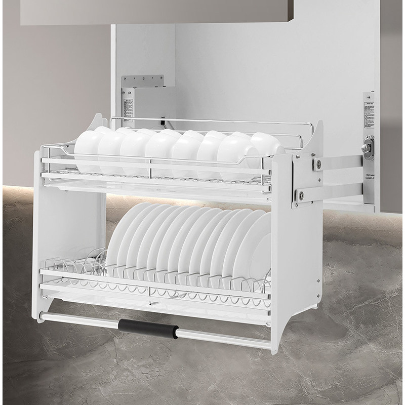 厨房吊柜升降拉篮304不锈钢碗碟收纳下拉式升降调味篮伸缩置物架,家装主材,拉篮,淘宝优惠券,粉丝福利购,淘宝优惠卷