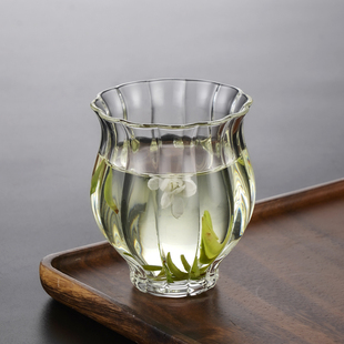 花朵水杯花茶杯子 主人杯单杯女功夫小茶杯个人闻香品茗杯玻璃日式
