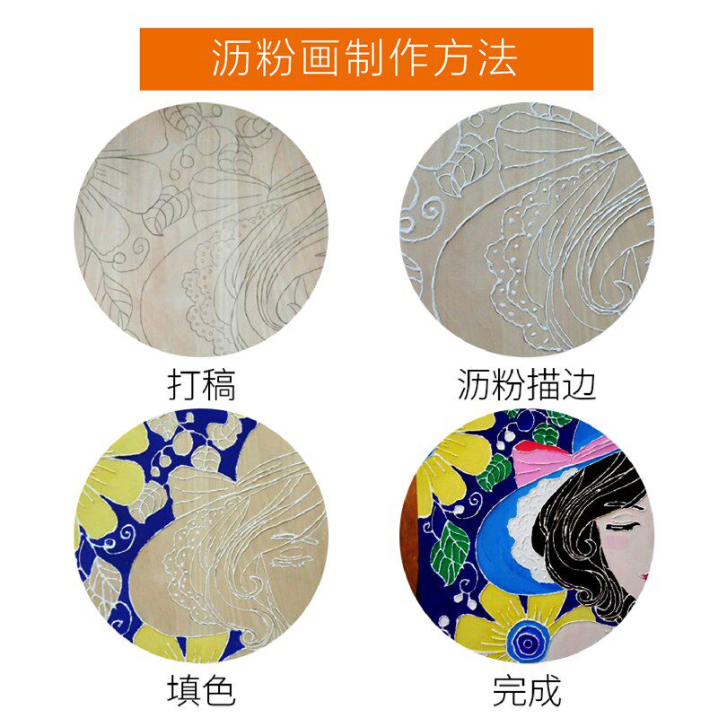 立德粉立线膏立得粉膏沥粉画材料锌钡颜料油画底料白乳胶手工绘画