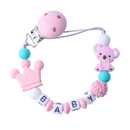 速发Personalized Name Handmade Silicone Pacifier Chains Safe