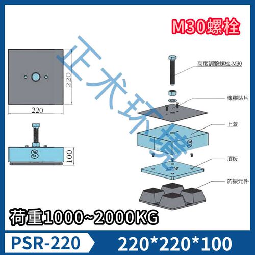 正术高速冲床减震器油压机压力机大型冲压设备可调水平橡胶隔振器
