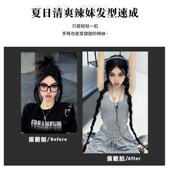 假发女马尾网红辣妹拳击辫欧v美风仿真发泡泡辫麻花长辫甜酷脏辫