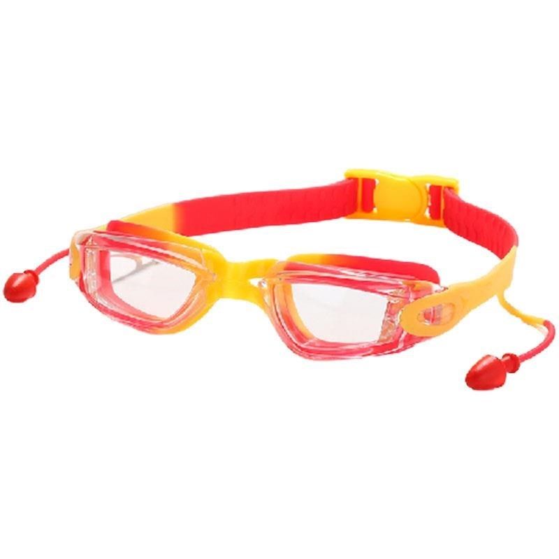 游泳眼镜防雾儿童高清防水潜水青少年带耳塞一体透明泳镜