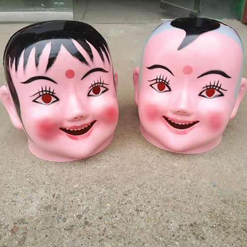 朔料大头娃娃头套面具男孩女孩头套秧歌舞龙舞狮道具民间喜庆用品