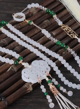 民族风长款中式璎珞项链加背云流苏国风配马面裙古风Y汉服配饰项